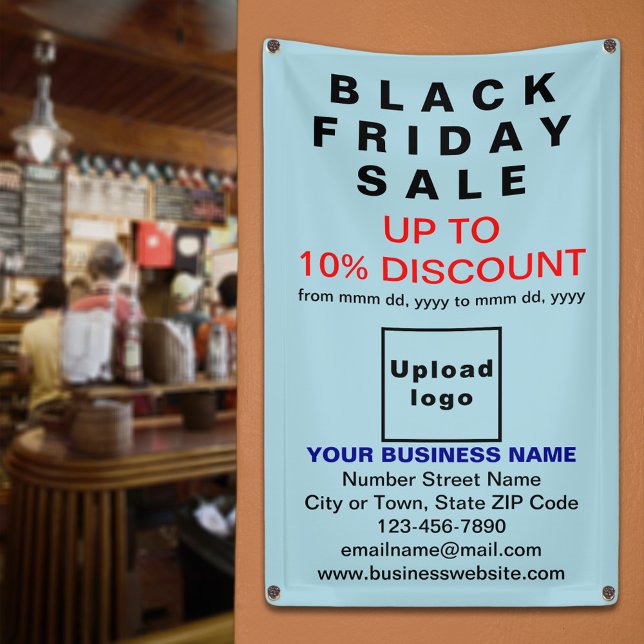 Black Vendredi Vente sur bannière bleu clair (Black Friday Sale on light blue banner)