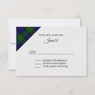 Black Watch Plaid Wedding RSVP