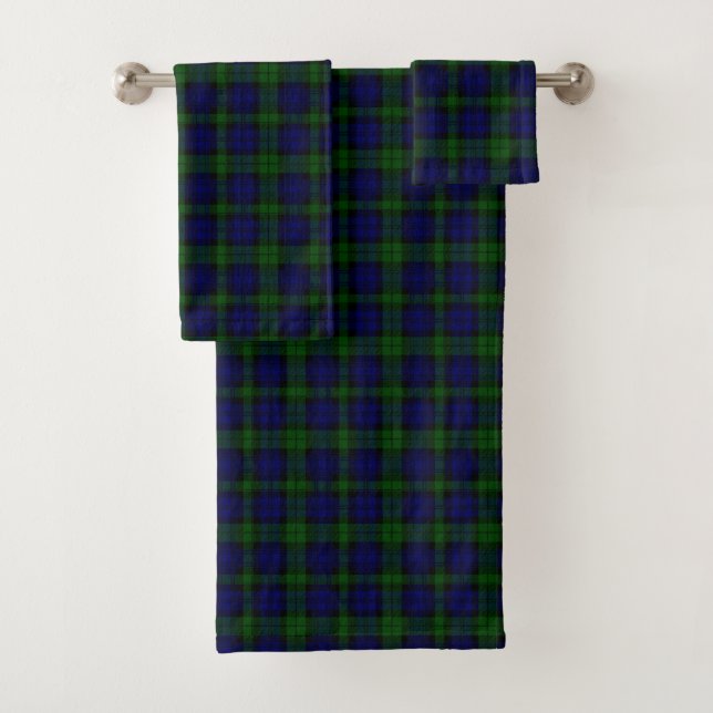 Black Watch Tartan bleu vert Plaid (En situation)