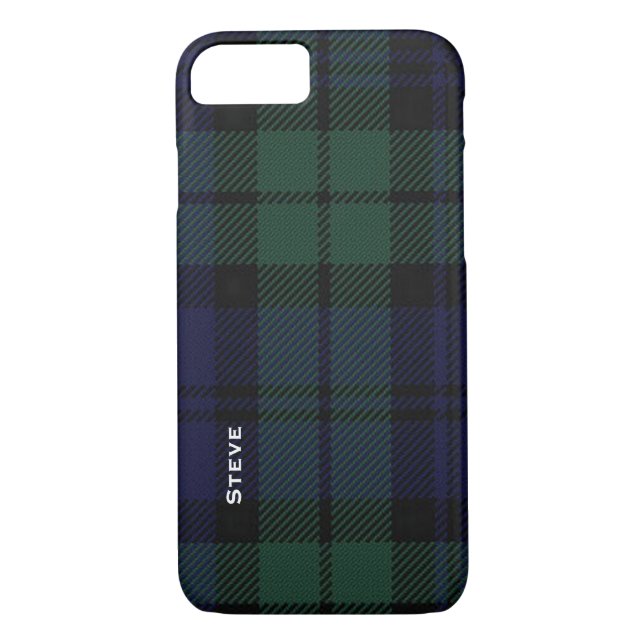 Black Watch Tartan Plaid iPhone 7 Coque (Dos)