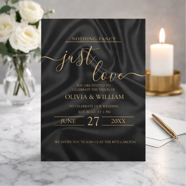 Black wedding invitation simple and elegant design (Créateur téléchargé)