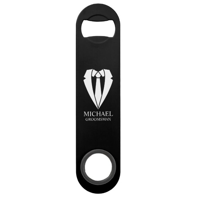 Black Wedding Suit and Tie Personalized Groomsmen (Devant)