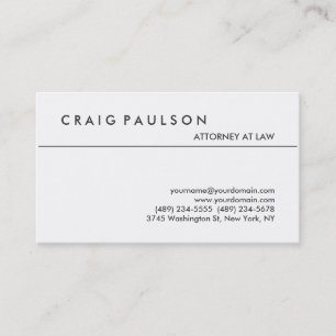Black White Attorney at Law Carte de visite modern