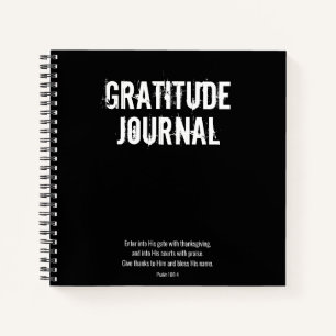 Black White Bible Verset Psalm Gratitude Journal
