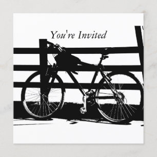 ©Black & White Bike at Sea Invitation personnalisé