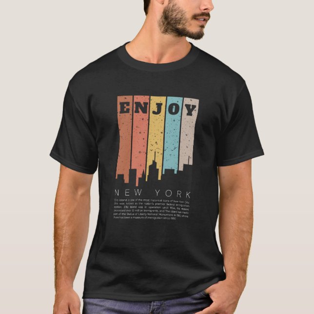 Black & White Bold Enjoy New York T-shirt (Devant)
