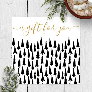 Black White Christmas Holiday Gift Certificate