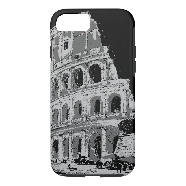 Black & White Colosseum Tough iPhone 7 Coque (Dos)