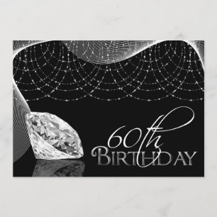 Black & White Diamond 60e anniversaire Invitations