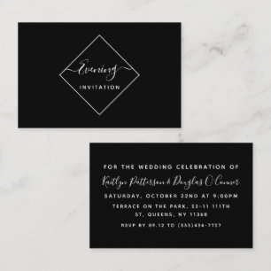 Black & White Diamond Soirée Invitation de billet