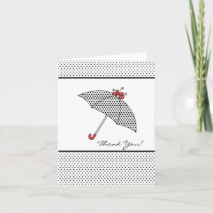 Black & White Douche Parapluie Merci Carte Note