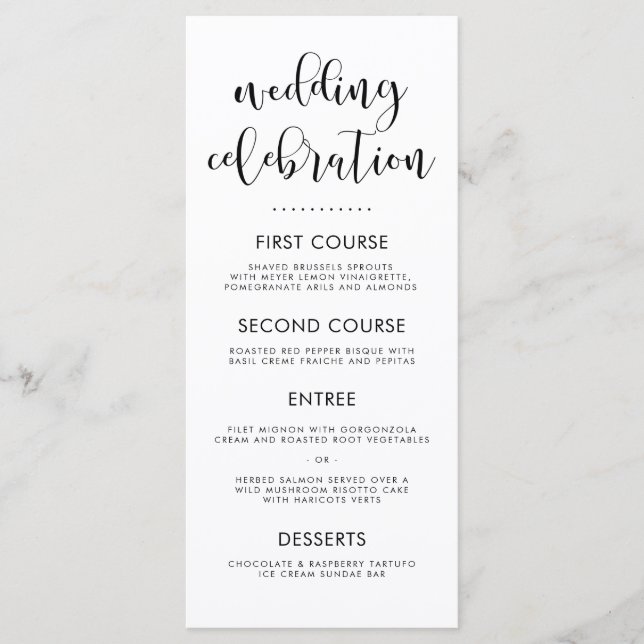 Black & White Elegant Typographie & Menu Pois (Devant)
