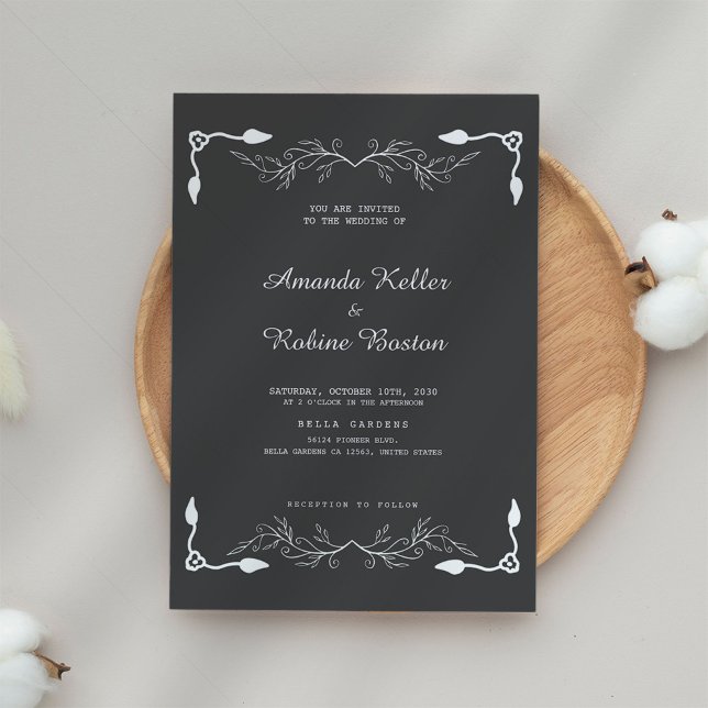 Black & White Elegant Wedding Invitation (Créateur téléchargé)