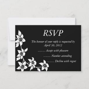Black & White Event Réponses, RSVP ou cartes de ré