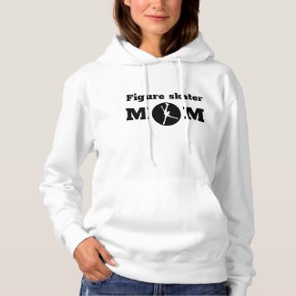 Black white Figure skater mom hoodie