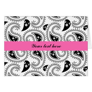 Black, White, Hot Pink Paisley