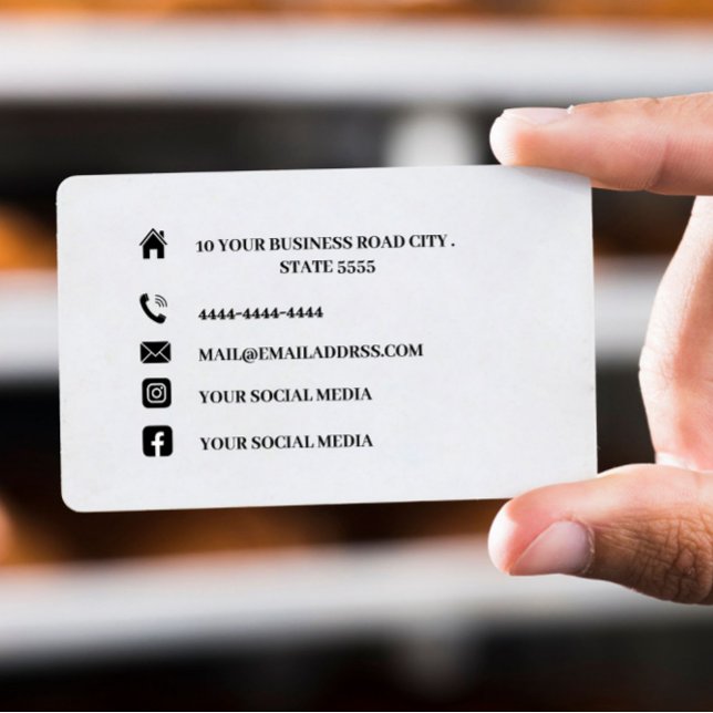 Black White Icons Carte de visite des médias socia (Créateur téléchargé)