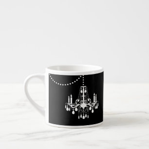 Black & White I'm So Fancy Chandelier Espresso Mug