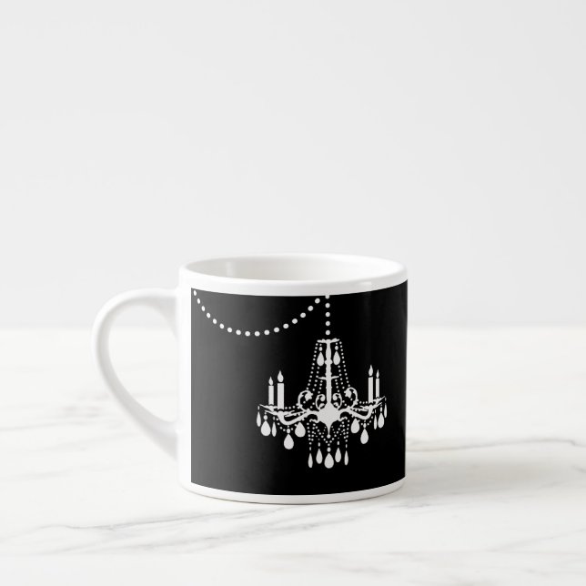 Black & White I'm So Fancy Chandelier Espresso Mug (Gauche)