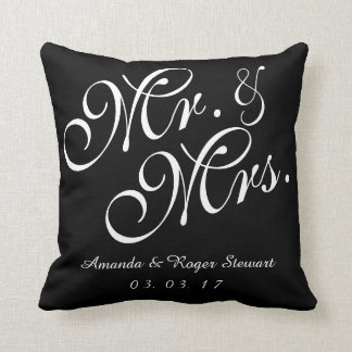 Black & White M. et Mme la Mariage Coussin