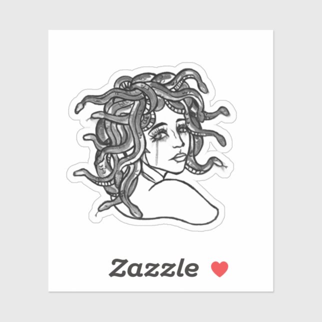 Black&White Medusa Sticker (Feuille)