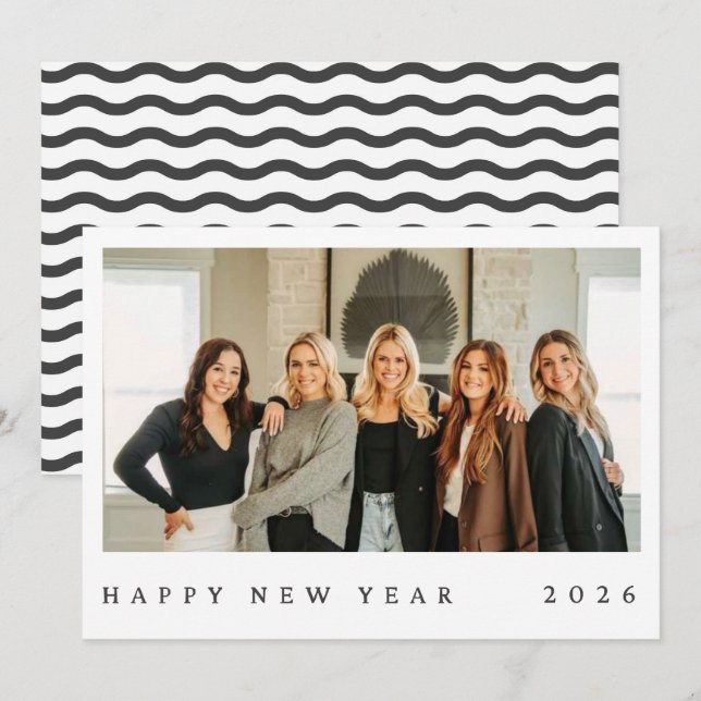 Black & White Minimalist Photo New Year (Devant / Derrière)