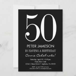 Black & White Moderne Adulte Invitations d'anniver