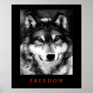 Black White Motivation Freedom Poster