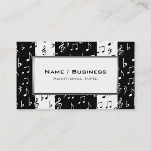 Black & White Musical Stripes Carte de visite 2