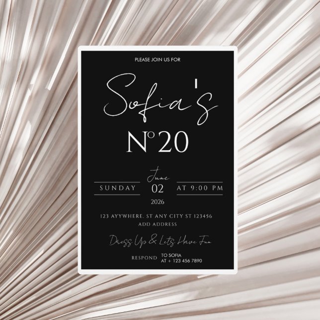 Black & White Old Money Birthday Invitation (Créateur téléchargé)