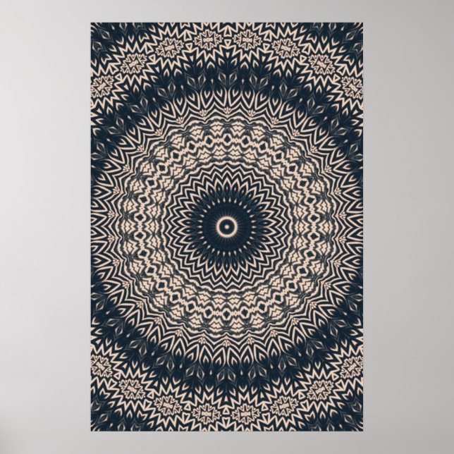 Black & White Owl Mandala Poster (Devant)