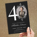 Black White Photo 40th Birthday Invitation<br><div class="desc">Black White Photo 40th Birthday Invitation. Embarquez pour un voyage de célébration intemporelle avec notre invitation classique Black and White à l'anniversaire d'anniversaire. Le design exhale le raffinement avec une vintage floraison, mêlant le charme classique en douceur. Vos souvenirs chéris occupent le devant de la scène avec la fonction photo...</div>