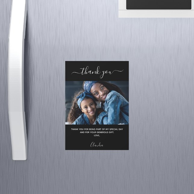 Black white photo merci aimant (Créateur téléchargé)