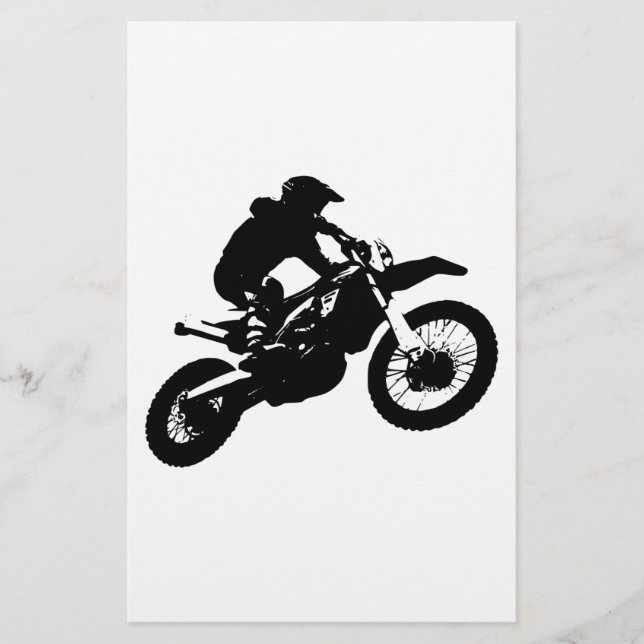 Black White Pop Art Motocross Motorcyle Sport (Devant)