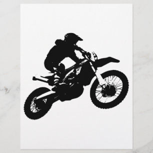 Black White Pop Art Motocross Motorcyle Sport
