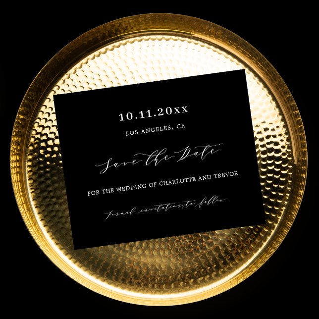 Black white script mariage moderne Enregistrer la  (Créateur téléchargé)