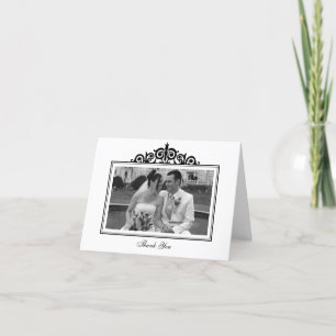 Black white scroll frame photo merci note