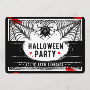 Black & White Spider Web Halloween Invitation de f