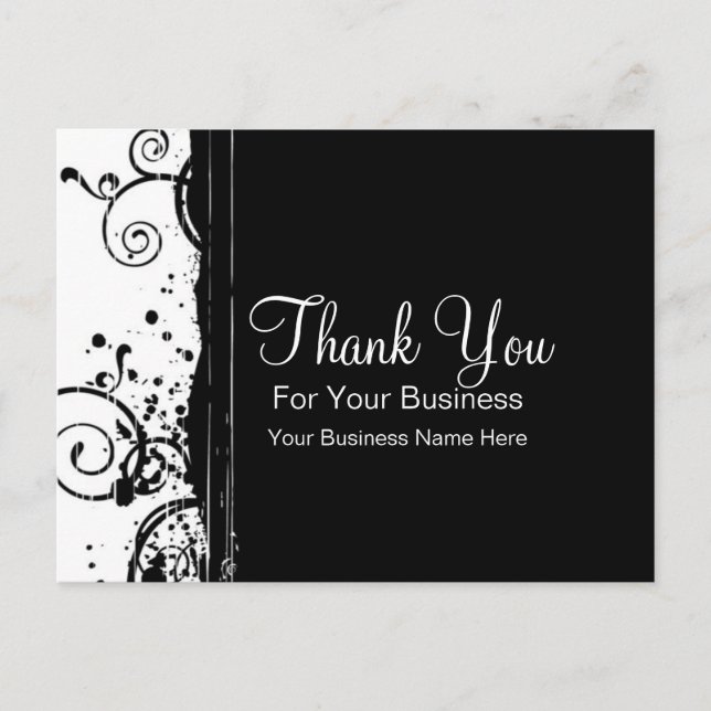Black & White Swirls :: Modèle de carte postale pr (Devant)