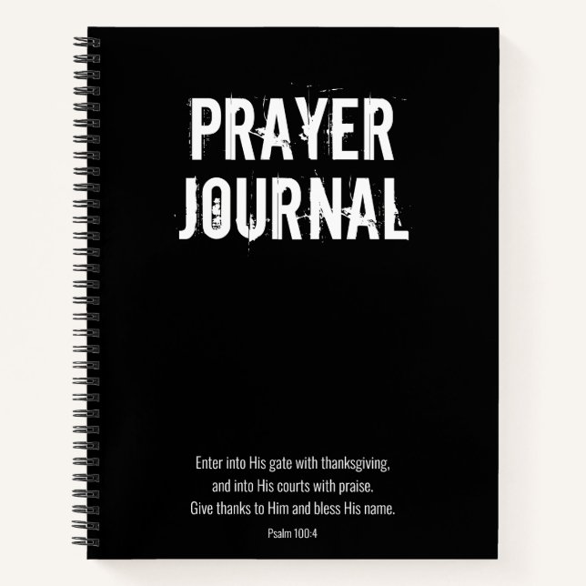Black White Thanksgiving Psalm Prayer Journal (Devant)