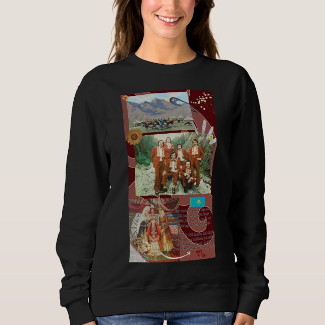 Black Women’s Sweatshirt with Kazakhstan Design (Devant)