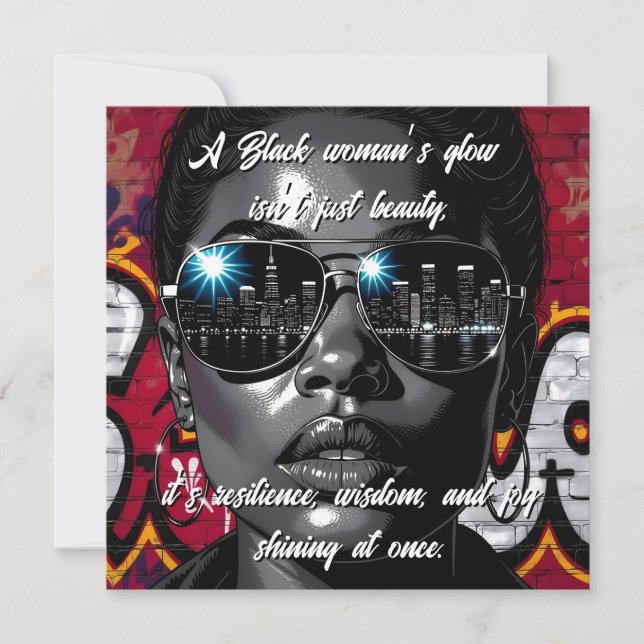 Black Women's Quote | City Skyline in Sunglasses (Devant)