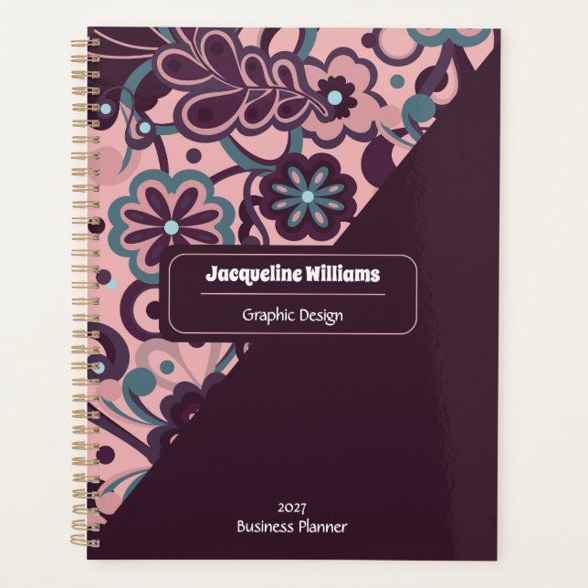 Blackberry Groovy Psychedelic 60s 70s Floral  (Devant)