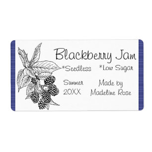 Blackberry Jam Jar Étiquette (Personnalisé)
