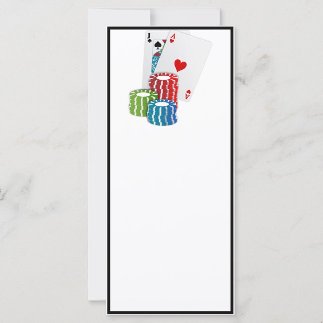 Blackjack avec jetons de poker (Devant)