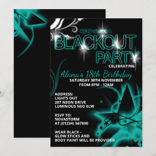 Blackout UlUV Anniversaire de fête Invitations