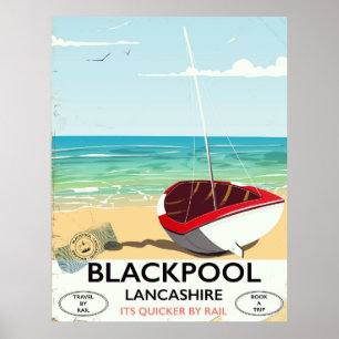 Blackpool, lancashire, affiche ferroviaire