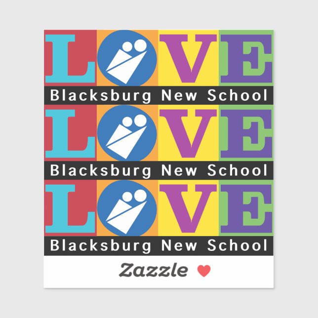 Blacksburg New School Vinyl Sticker (Feuille)