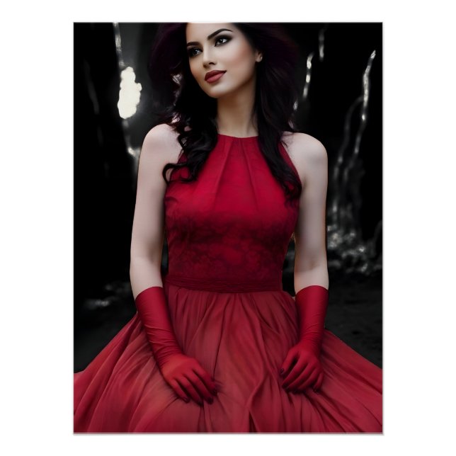 BlackWhiteRed glossy poster (Devant)