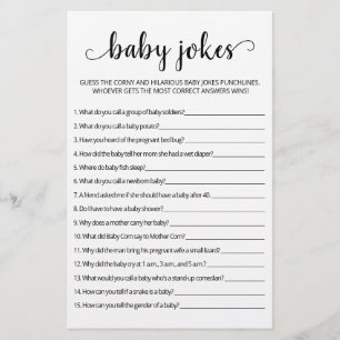 Blagues de bébé Jeu de Baby Shower avec réponses